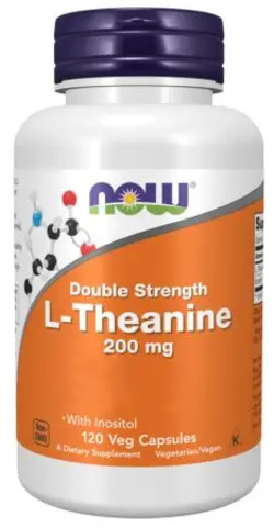 NOW Foods L-Theanine 200 mg with Inositol 120 capsules